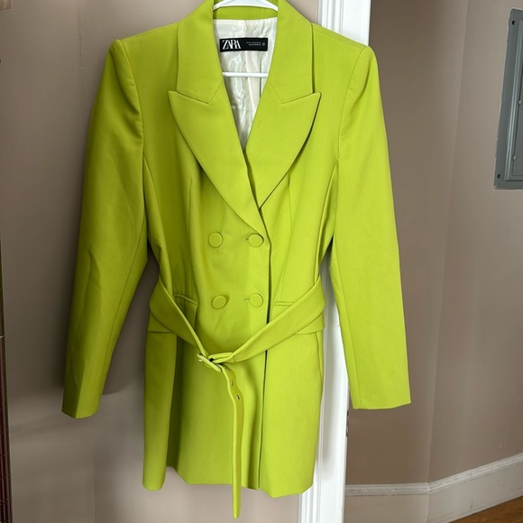 Zara | Dresses | Zara Women Parrot Green Blazer Dress | Poshmark